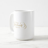 Graduate Elegant Gold Script Typografie Kaffeetasse (Vorderseite Links)