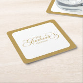 Graduate Elegant Gold Script Typografie Rechteckiger Pappuntersetzer (angewinkelt)