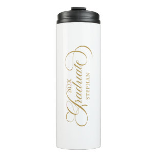 Graduate Elegant Gold Script Typografie Thermosbecher