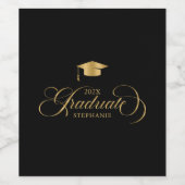 Graduate Elegant Gold Script Typografie Weinetikett (Einzelnes Label)