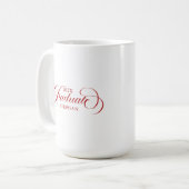 Graduate Elegant Red Script Typografie Kaffeetasse (Vorderseite Links)
