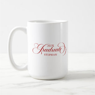 Graduate Elegant Red Script Typografie Kaffeetasse