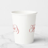 Graduate Elegant Red Script Typografie Pappbecher (Rechts)
