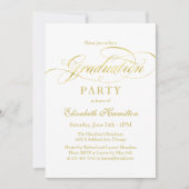 Graduate Elegante Imitate Foil Grad Party Einladung (Vorderseite)