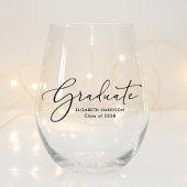 Graduate Elegante Script-Abschluss Weinglas Ohne Stiel