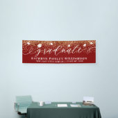 Graduate Elegante Script Gold Confetti Abschluss B Banner (Messeveranstaltung)