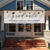 Graduate Elegante Script Gold Confetti Abschluss B Banner