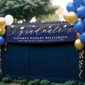 Graduate Elegante Script Gold Confetti Abschluss Banner