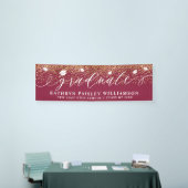 Graduate Elegantes Skript Gold Confetti Abschluss Banner (Messeveranstaltung)