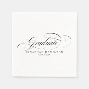 Graduate Extravagant Calligrafy Abschluss Serviette