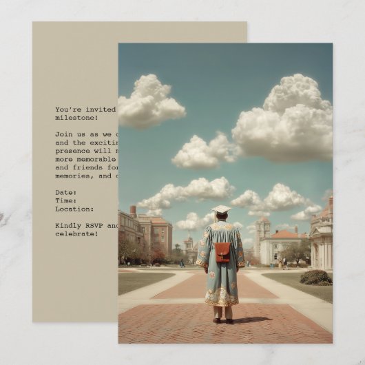 Graduate Facing Boundless Future Feiertagskarte (Vorne/Hinten)