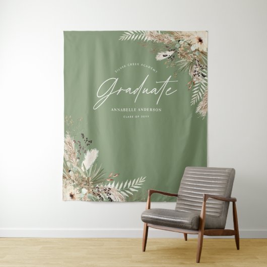 Graduate favorit pampas eucalyptus sage grünes Bud Wandteppich (Beispiel)