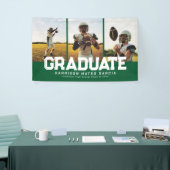 Graduate fett sportgrün drei Foto Abschluss Banner (Messeveranstaltung)