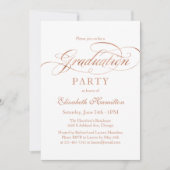 Graduate Foil Rose Gold Elegantes Script Grad Part Einladung (Vorderseite)