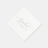 Graduate Foil Silver Extravagant Calligrafy Abschl Serviette (Ecke)