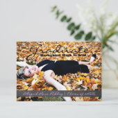 Graduate Foto - 3x5 Chalkboard Streifen Einladung (Stehend Vorderseite)