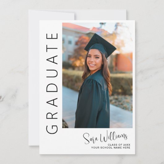 Graduate Foto Abschluss Ankündigung (Vorderseite)