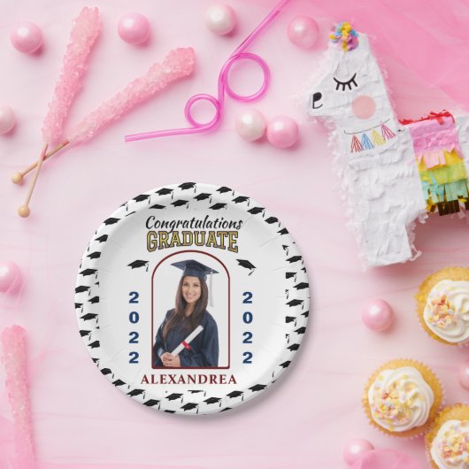 Graduate Foto Abschluss Glückwunsch Custom P Pappteller (Party)