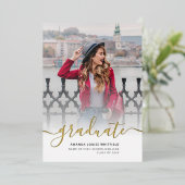 Graduate Foto Abschluss Gold Foil Ankündigung (Stehend vorne)