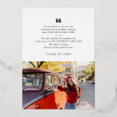 Graduate Foto Abschluss Gold Foil Ankündigung (Rückseite)