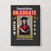 Graduate Foto Abschluss Herzlichen Glückwunsch Button (Vorderseite)