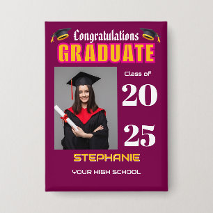 Graduate Foto Abschluss Herzlichen Glückwunsch Button