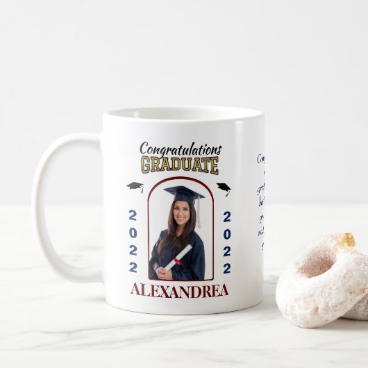 Graduate Foto Abschluss Herzlichen Glückwunsch Kaffeetasse (Mit Donut)