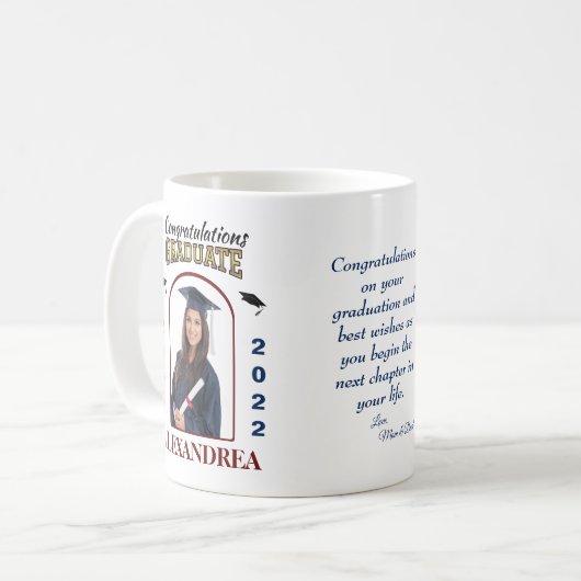 Graduate Foto Abschluss Herzlichen Glückwunsch Kaffeetasse (Vorderseite Links)