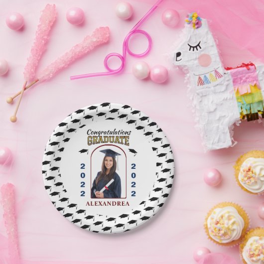 Graduate Foto Abschluss Herzlichen Glückwunsch Pappteller (Party)