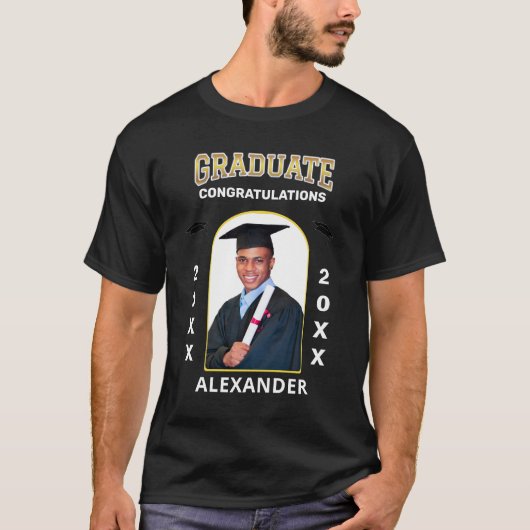 Graduate Foto Abschluss Herzlichen Glückwunsch T-Shirt (Vorderseite)