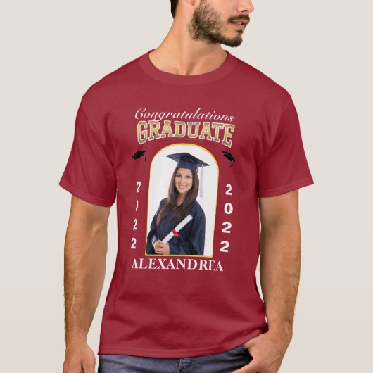 Graduate Foto Abschluss Herzlichen Glückwunsch T-Shirt (Vorderseite)