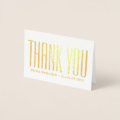 Graduate Foto & Address Modern Minimal Vielen Dank Folienkarte (Vorderseite)