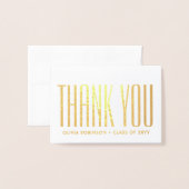 Graduate Foto & Address Modern Minimal Vielen Dank Folienkarte (Vorderseite mit Umschlag)