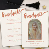 Graduate Foto Arch Burnt Orange Script Ankündigung