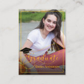 Graduate Foto Black and Yellow 2025 Abschluss Hinweiskarte (Rückseite)