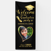 Graduate Foto Black Gold Abschluss Willkommen Banner (Vertikal)