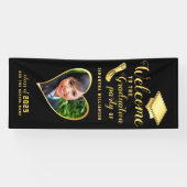 Graduate Foto Black Gold Abschluss Willkommen Banner (Horizontal)