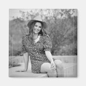 Graduate Foto Black & White Timeless Keepake Magnet (Vorne)