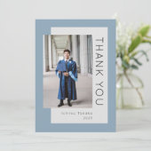 Graduate Foto Blue 2023 Dankeschön Karte (Stehend Vorderseite)