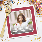 Graduate Foto Bold Script Crimson Serviette