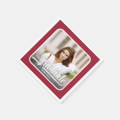 Graduate Foto Bold Script Crimson Serviette (Ecke)