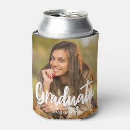 Graduate Foto Bold Script Custom Graduation Party Dosenkühler