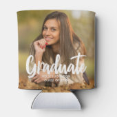 Graduate Foto Bold Script Custom Graduation Party Dosenkühler (Rückseite)