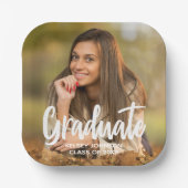 Graduate Foto Bold Script Custom Graduation Party Pappteller (Vorderseite)