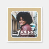 Graduate Foto Bold Script Gold Serviette (Vorderseite)