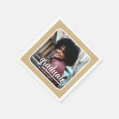 Graduate Foto Bold Script Gold Serviette (Ecke)