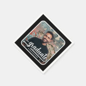 Graduate Foto Bold Script Graduation Party Serviette (Ecke)