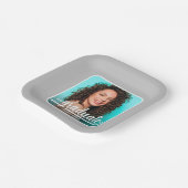 Graduate Foto Bold Script Grau Abschluss Pappteller (Gewinkelt)