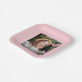 Graduate Foto Bold Script Pink Abschluss Pappteller (Gewinkelt)
