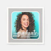 Graduate Foto Bold Script Silver Grau Serviette (Vorderseite)